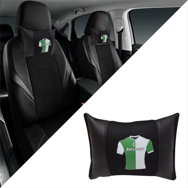 Auto Nackenkissen Nackenpolster Leder und gesticktes Polster Design Türkische Mannschaft Bursa Bursaspor Fussballtrikot